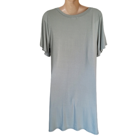 Pink Lilly Basically The Best Sage T-Shirt Dress Size Women's Large - Picture 3 of 10